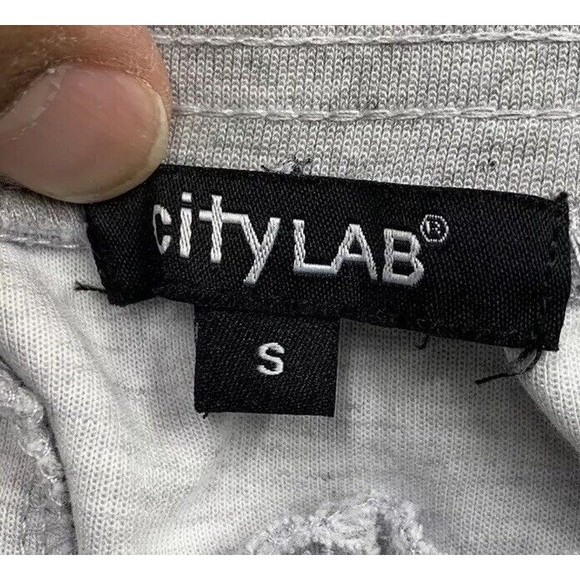 CityLab Athletic Sweat Shorts Men Small Gray Black Stripe Gym Workout Running - Picture 3 of 13